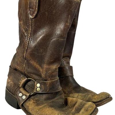 A Vintage Pair of Leather Motorcycle Boots