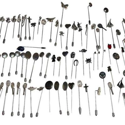 Collection Some Sterling Silver Figural Stick Pins
