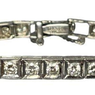A Platinum and Diamond Tennis Bracelet