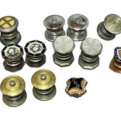  Large Collection of Vintage Tie Pins, Some 14k Gold