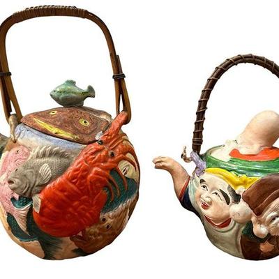 Two Japanese Banko Ware Teapots