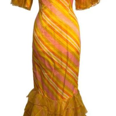 A 1960s Custom Made Striped Shift Dress