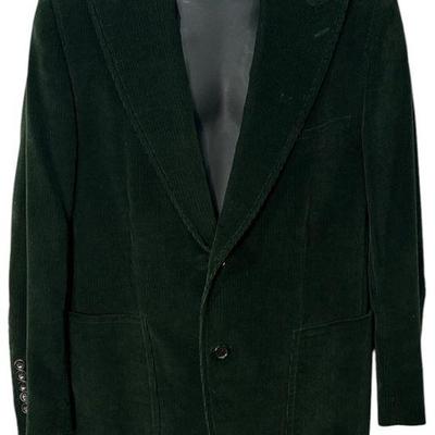 Mens GUCCI Suit Jacket, Emerald Green Corduroy