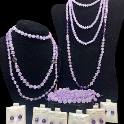 Four Danish Silver and Polished Agate Necklaces