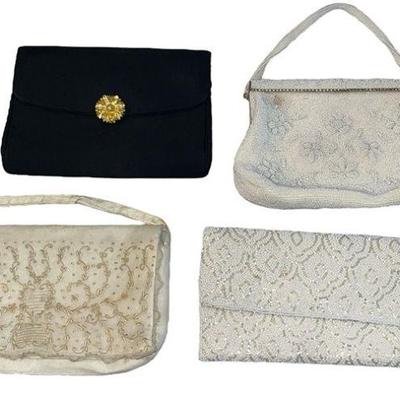 Four Vintage Beaded Evening Bags, WALBORG