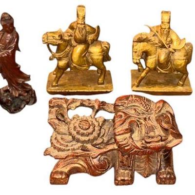 Collection Carved Wood Asian Articles