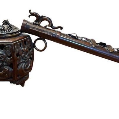 A Bronze Horse Motif Yatate Ink Holder