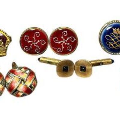 A Collection of Vintage Mens Cufflinks, Some Sterling Silver, Gold Filled
