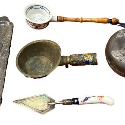Assorted Metal and Porcelain Chinese Articles