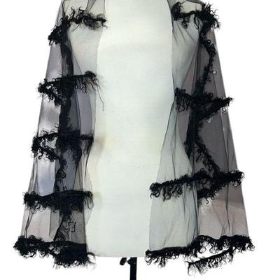 Couture Fur and Mesh Scarf
