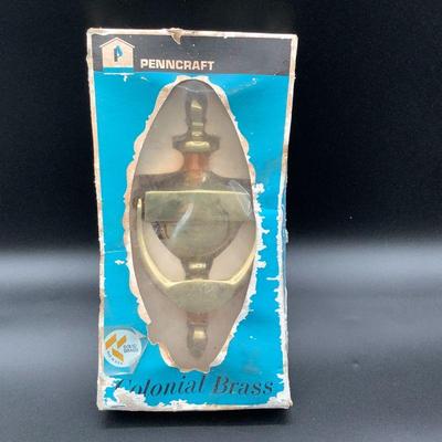 Vintage Mid Century brass door knocker new in package