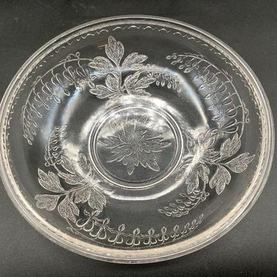 Antique Early American Pressed Glass Nappy - Bleeding Heart Pattern EAPG Late 1800s