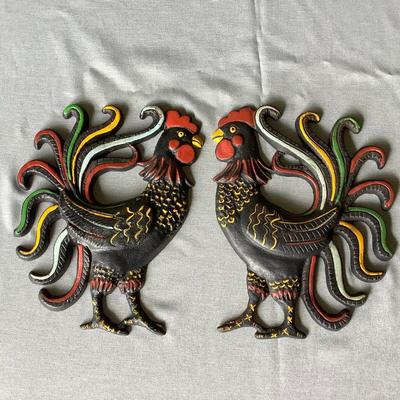 Cast iron Roosters