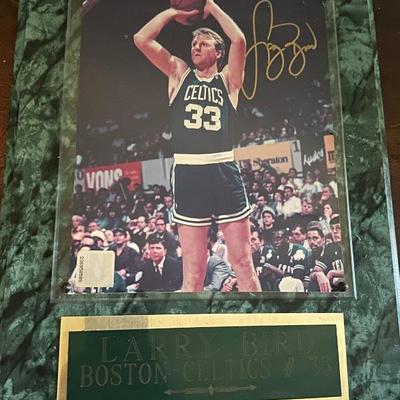 Larry Bird signed framed photo Celtics