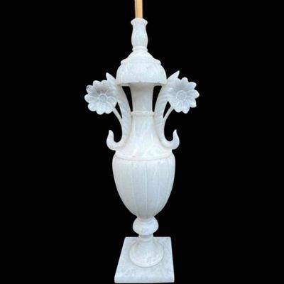 Vintage Hand Carved Alabaster Lamp
