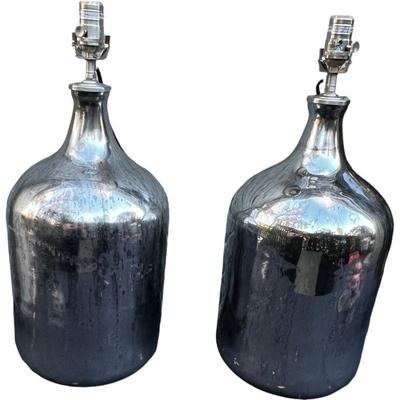 Restoration Hardware Vintage Mercury Glass Table Lamps, a Pair