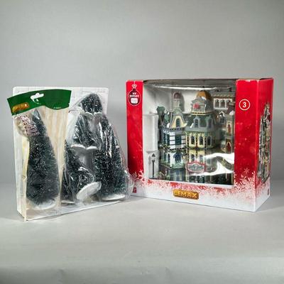 (2pc) LEMAX CHRISTMAS DISPLAY "THE HOLLY JOLLY HOTEL" | Illuminating Christmas winter scene display, plus a set of assorted...