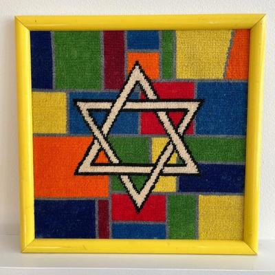 Vintage needlepoint Star of David