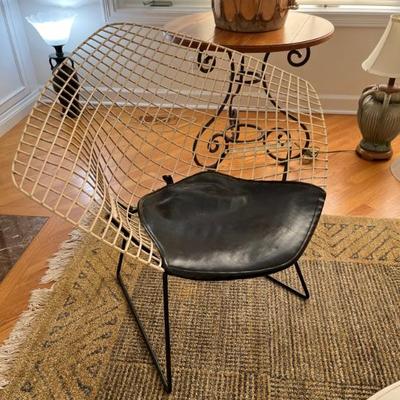 Mid Century Modern Bertoia Diamond chairs by Knoll, steel wire mesh with original pads and labels, 1950s—this chair debuted in 1952, and...