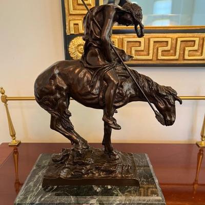 “At The End of The Trail” by James Earl Fraser, The National Museum of the Cowboy, bronze, approx 15”