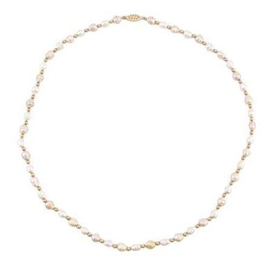 Lot 050-195  
Freshwater Pearl and Gold Bead Necklace