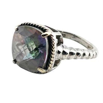 Lot 001-184 
Mystic Topaz 4 Carat Sterling Silver Cocktail Ring