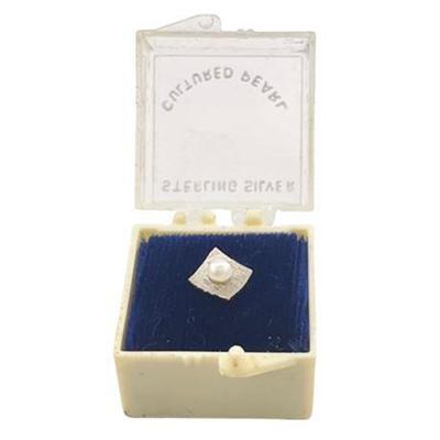 Lot 050-202 
Vintage Sterling Silver and Pearl Tie Tack, NIB