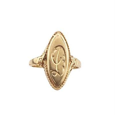 Lot 050-200  
Ladies Vintage SignetRing "D", 14 K