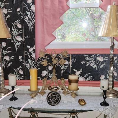 Matching lamps and candles