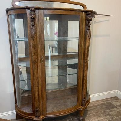 Antique curio with lion feet all Hand carved
