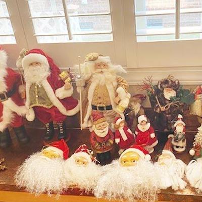CHRISTMAS DECORATIONS AND SANTAS