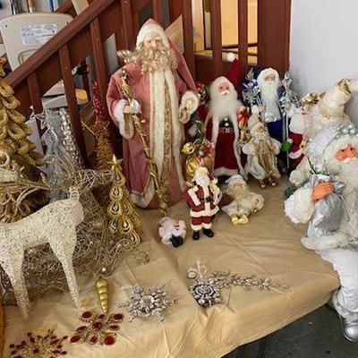 CHRISTMAS DECORATIONS AND SANTAS