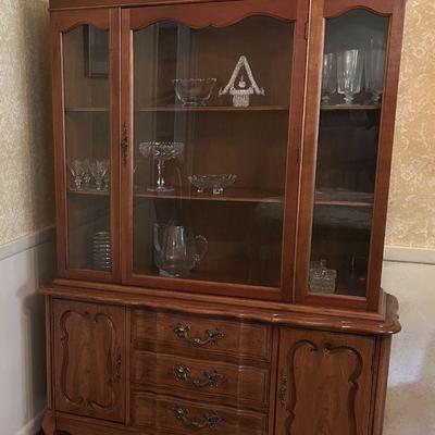China Hutch Glass Doors 3 Drawers