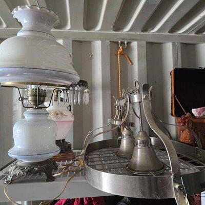 #3218 • (1) Hanging Ceiling Light and (2) Lamps
