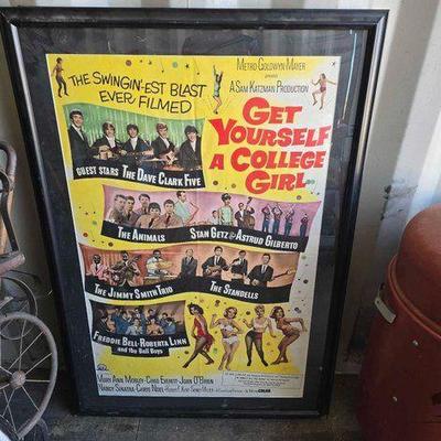 #3410 • Framed "Get Yourself a College Girl" Movie Poster
