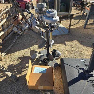 #2172 • (3) Trolling Motors with Stand and Spare Propellers
