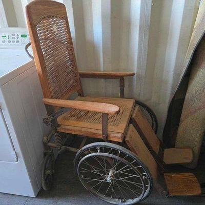 #3206 • Vintage Wooden Wheelchair
