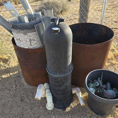 #4018 • Roll of Fencing, Brass and Copper Fittings, Pipe
