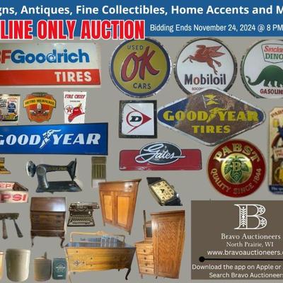Signs, Fine Collectibles, Crocks, Costume Jewlery, Vintage Tools, Antiques and More
