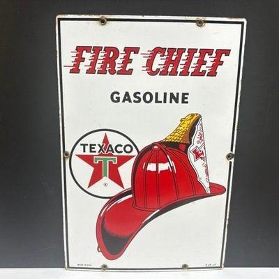 Original Fire Chief Gasoline Sign