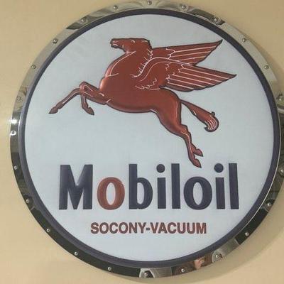 Mobiloil Stainless Steel Sign