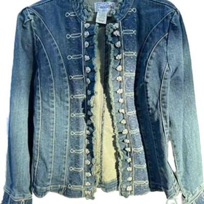 Denim Jacket Silver Embroidery