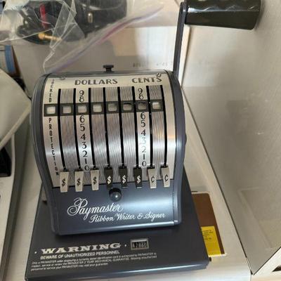 Vintage Paymaster Ribbon Writer and Signer Check Printer.
