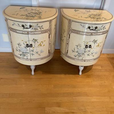 Pair of Lacquer Chinoiserie Night Stands