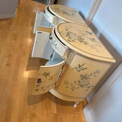 Sideview of Lacquer Chinoiserie Night Stands