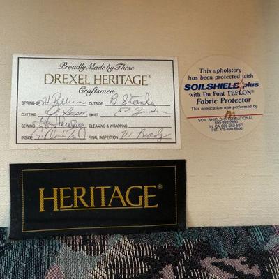 Heritage Label on Sofa