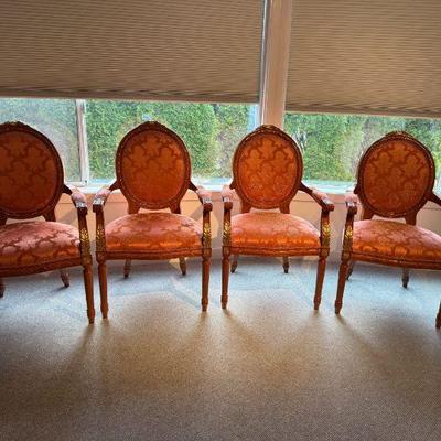 4 Upholstered Arm Chairs