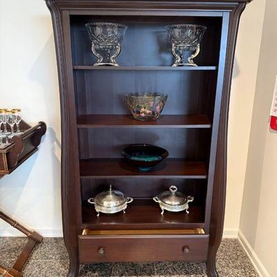 Romina Solid Wood Book Case with Drawer. Made in Romania. H 70in | W 42in | D 16in