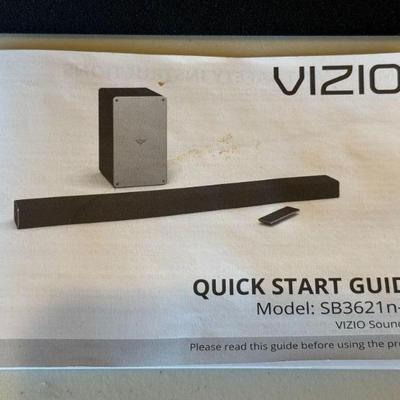 VIZIO Soundbar Quick Start Guide (part of lot)