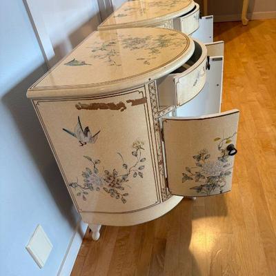 Sideview of Lacquer Chinoiserie Night Stands